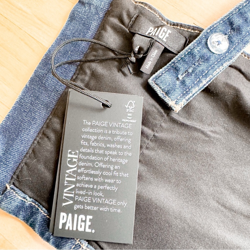 NWT Paige Guilia Denim Corset Crop Top in Sketchbook Blue 4 - Picture 6 of 13